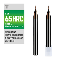 Couteau à billes en acier au tungstène de petit diamètre - 2 lames 65HRC avec revêtement DR pour machine aérospatiale spécialisée