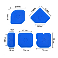 Kit de 5 spatules en silicone bleu pour le calfeutrage et le profilage