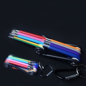 Set di 9 Chiavi <span class=keywords><strong>a</strong></span> <span class=keywords><strong>Brugola</strong></span> in Acciaio al Carbonio con Estremità <span class=keywords><strong>a</strong></span> Sfera 1.5mm-10mm Metriche Braccio Lungo per Bici Moto - Product Image 5