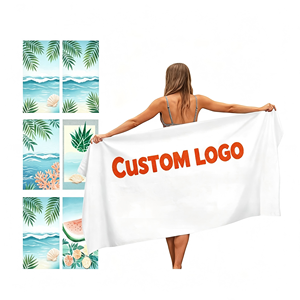 Wholesale Custom Logo Sublimation Print <b>Beach</b> Super Absorbent Lightweight Sand Free Swim <b>Towel</b> - Product Image 1