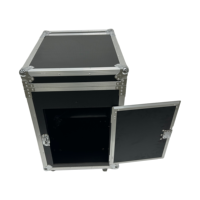 Boîtier de transport en bois OEM/ODM personnalisé de haute qualité 10U 2U 4U pour table de mixage DJ et amplificateur, 3 portes, 4 roulettes, protection robuste IP67