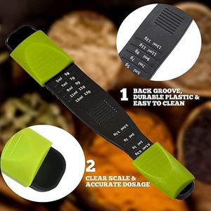 Cuchara Medidora Ajustable de Plástico de Doble Extremo, Cuchara Medidora con Escala Ajustable para Hornear y Cocinar con Polvo, en Oferta - Product Image 3