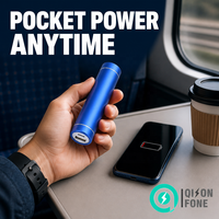 QSF Batería Externa Cilíndrica Metálica Pequeña de 2600mAh 5000mAh, Mini Cargador Portátil, Powerbank con Entrada Tipo-C para Teléfono, Venta al por Mayor de Fábrica OEM