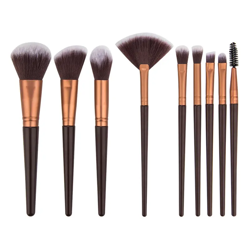 9 Pcs Makeup Brush Set Eyeshadow Powder Blush Foundation Tools Kit Customized Logo Wholesale