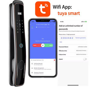 Cerradura Inteligente para Puerta con WiFi Tuya, Multiusos, Delgada, con Contraseña Digital, Huella Dactilar - Product Image 3