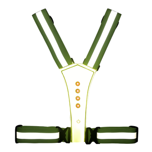 إشارة مرورية وامضة بإضاءة LED حزام عاكس سترة عاكسة لرياضة الجري مع حزام مطاط قابل للتعديل للمسافرين الليليين راكبي الدراجات - Product Image 3