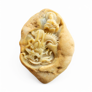 Colgante de Jade Birmano Amarillo con Buda y Dragón, 176g, Tallado a Mano, Símbolo de Poder y Paz - Product Image 2