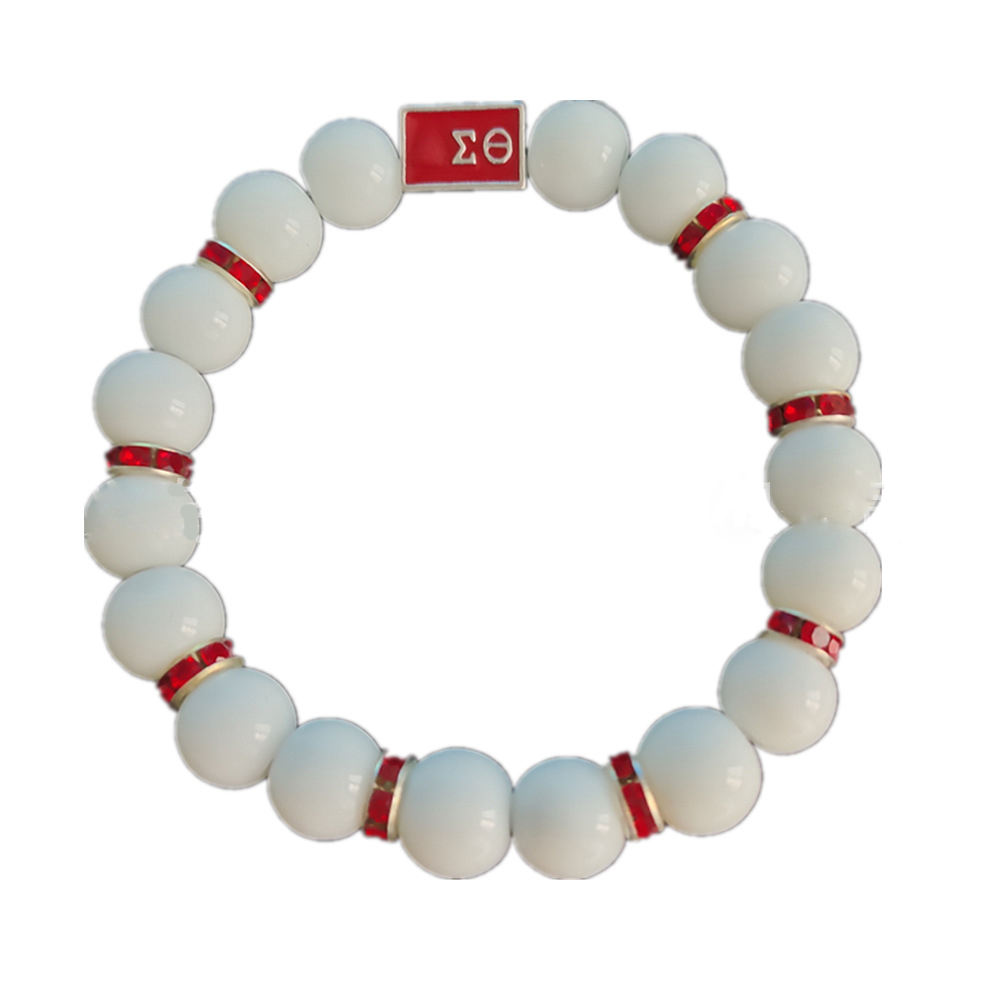 Delta Sigma Theta Charm Beads Bracelet Sorority Jewelry