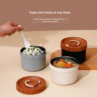 Tasse à petit-déjeuner en acier inoxydable 304 de style japonais bol à bouillie de yaourt portable pour les employés de bureau étudiants mignon pour plus de commodité