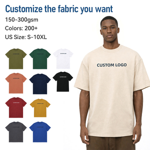 Manufacture Men's t Shirt High Quality Streetwear <b>Blank</b> T Shirt 250 Gsm Heavy <b>Weight</b> Print logo T Shirt for OEM - Product Image 4