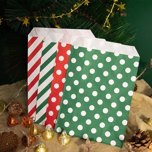 Bolsas de Papel para Regalos de Navidad con Diseño de Puntos y Rayas, Bolsas para Dulces con Etiquetas para Fiestas Navideñas, Bolsas de Papel para Regalos - Product Image 5