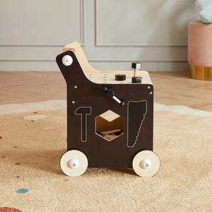 Asweets जल्दी शैक्षिक घुमक्कड़ लकड़ी की गाड़ी खिलौने बच्चे उपकरण गतिविधि वॉकर - Product Image 5