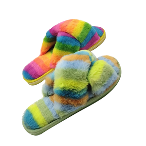 <span class=keywords><strong>Ciabatte</strong></span> da donna all'ingrosso punta aperta <span class=keywords><strong>con</strong></span> pantofole da casa antiscivolo a strisce di colore morbido - Product Image 6