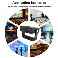 Projecteur multimédia 1080p, prise en charge du type C, banque d'alimentation, Bluetooth sans fil, WIFI, projecteur intelligent portable Android
