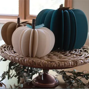 Customised Beautiful Paper Honeycomb Pumpkins Set For Halloween Decoration