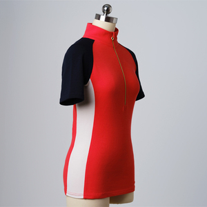 Jerseys de <span class=keywords><strong>Ciclismo</strong></span> de <span class=keywords><strong>lana</strong></span> merino con logotipo personalizado para mujer, jersey liso ligero y transpirable con cremallera completa, color de seguridad impreso - Product Image 4