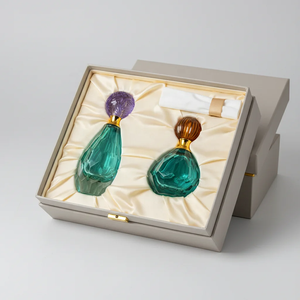 Botellas de Perfume de Cristal de Lujo de 50ml/100ml, Recargables, Ecológicas, con Forma Grabada, Estilo Moderno, Caja de Regalo para Bodas - Product Image 6