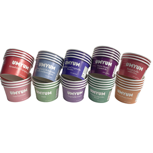 Gobelets en papier personnalisés avec logo imprimé, 6 oz et 16 oz, à paroi simple, écologiques, de qualité alimentaire, enduits de PE, imperméables, avec couvercles, <span class=keywords><strong>marron</strong></span> et blanc, pour crème glacée - Product Image 4