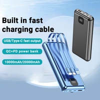 Batterie externe portable 10000 mAh à charge rapide en alliage d'aluminium avec câble Type C, affichage LED et sortie USB – Ultra durable