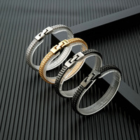Bracelet pour homme en acier inoxydable brillant, style punk classique, multi-couches tressées, cadeau d'anniversaire tendance