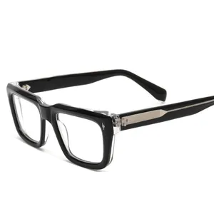 2024メンズアセテートオプティカルデザイナーアセテート処方眼鏡素材ブルーライトグラススクエアフレーム光学眼鏡