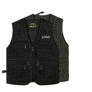 Vêtements de travail de haute qualité pour hommes, logo personnalisé, col en V, veste décontractée écologique, veste d'hiver chaude, multi-poches, randonnée, camping - Product Image 1