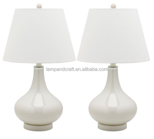 Lámpara de Mesa de Vidrio Roja para Sala de Estar con Pantalla Blanca Decorativa para Sala de Estar, Dormitorio, Casa, Mesita de Noche - Product Image 2