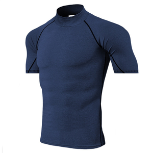 Men Crew Neck Printed <b>Compression</b> Shirt <b>Short</b> Sleeve Quick Dry Summer Workout Tee Breathable Training Base Layer Custom Logo - Product Image 5