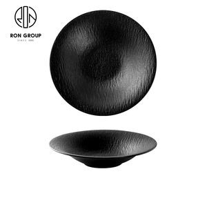 Restaurant italien assiette à soupe en porcelaine, bol à salade à <span class=keywords><strong>bride</strong></span> en céramique noire 11 pouces - Product Image 5