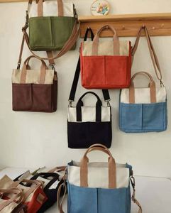 New <b>Canvas</b> Shoulder Crossbody Small Mini <b>Canvas</b> <b>Tote</b> Bag with Custom Logo - Product Image 4