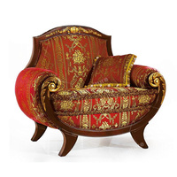 Ensemble de canapé de salon sculpté à la main de style royal classique meubles en tissu en bois haut de gamme pour un usage domestique
