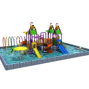 Splash pad fun equipment kids aqua park rides tubo in fibra di vetro slip spray ground plastic water slide