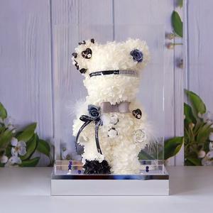 Orsetto di rose stabilizzate in offerta speciale per laurea, Ringraziamento, compleanno, Natale, San Valentino - Fiori eterni - Product Image 2