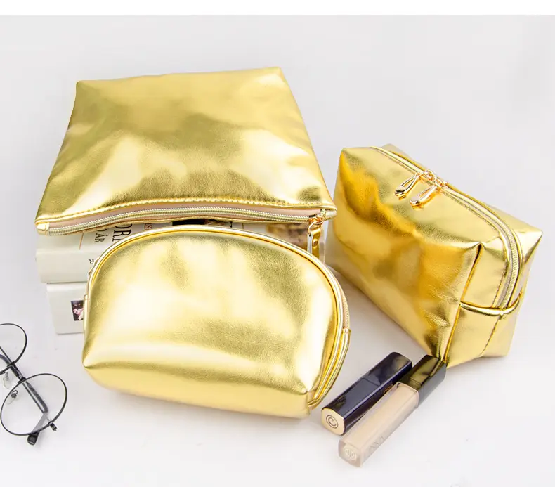Kısa moda 8.3 4.7 üretici kozmetik sünger plastik ambalaj Pu makyaj çantası