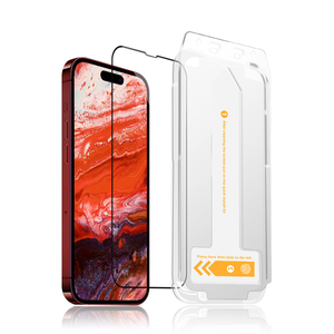 Verre trempé anti-rayures, dureté 9H, pour iPhone 15 Pro et 15 Pro Max, protection d'écran intégrale avec kit d'installation - Product Image 1