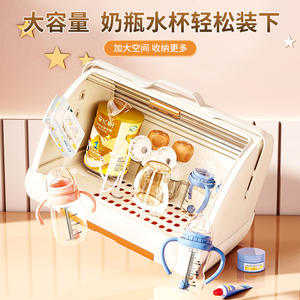Caja de almacenamiento moderna para biberones, drenaje a prueba de polvo, Material PP, vajilla, estante de secado de alimentos suplementario, almacenamiento exclusivo de inyección - Product Image 3