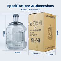 Seau à eau octogonal durable et recyclable de qualité alimentaire pour usage domestique et commercial en gros