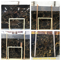 Marbre noir doré naturel, marbre chinois Nero Portoro avec grain doré, dalle polie, carrelage, plan de travail personnalisé