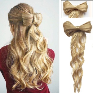 Nuovo arrivo 32 CM mezza legata coda di cavallo capelli grezzi alta temperatura sintetica borsa per capelli graziosi accessori per capelli per bambini - Product Image 4