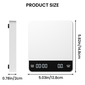 Báscula Digital Multifuncional para Café, de ABS, con Batería, Negra y <span class=keywords><strong>Blanca</strong></span>, con Temporizador, Diseño Nuevo de Fábrica Changxie - Product Image 2