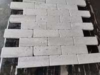 Dalles de pavé en marbre travertin blanc naturel de Chine, finition sablée, pour extérieur, épaisseurs 18mm, 20mm, 30mm