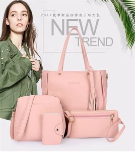 Sac messager <span class=keywords><strong>en</strong></span> <span class=keywords><strong>cuir</strong></span> PU pour femmes, avec fermeture éclair, sac de rangement de voyage de grande capacité 3L +, <span class=keywords><strong>pochette</strong></span> cosmétique pour femmes, 4 pièces/ensemble - Product Image 4