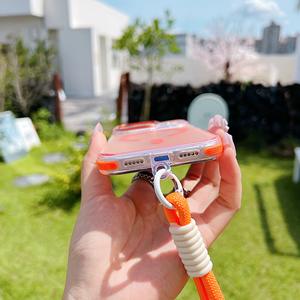 Funda Magnética Translúcida de Alta Calidad con Correa de Muñeca para iPhone Air 16 15 14 13 12 11 17 Pro Max, Compatible con Carga Inalámbrica - Product Image 5