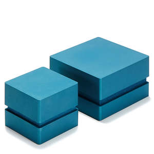 Boîte à bijoux de luxe EVERWIN avec logo personnalisé, boîte carrée à angle droit, peinture bleue en spray, anneau LED, emballage de bijoux - Product Image 3