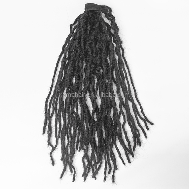 [KAMA Dreads] Human Hair Crochet Locs Extensions 16" Wrap Around Dreadlock Ponytail with Magic Paste Detail Section 3