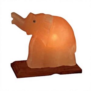 Lampe de sel artisanale en forme d'éléphant de l'Himalaya, écologique, avec interrupteur à intensité réglable, pour chambre et salon, par Sian Enterprises - Product Image 3