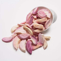 Gefreeze-droogde perziken groothandel FD roze perzikchips zonder toegevoegde suiker natuurlijke veganistische biologische fruitschijfjes voor snacks bakken 1kg