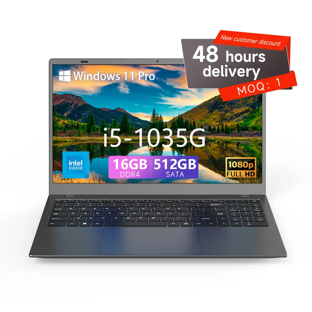 48 ore di consegna 15.6 pollici vincere 11 laptop nuovo core i5 2.6Ghz 16GB RAM 512GB ROM notbook pc computer gaming laptop