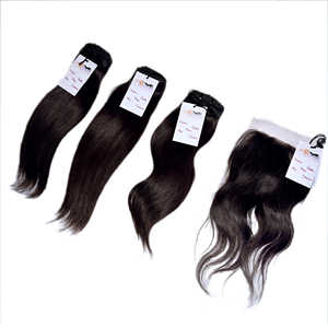 รวมกลุ่มผมตรงกับการปิด,ขายส่งเวอร์จินบราซิลผมมนุษย์,มิงค์บราซิลเวอร์จินผมรวมกลุ่มกับลูกไม้ปิด - Product Image 1