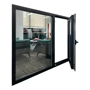 Fábrica de aluminio Ventana y puerta Villas Casas prefabricadas Ventana de aluminio moderna Ventanas de inclinación y giro